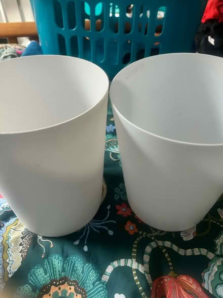 Photo of free 2 small white plastic bins (Battersea SW11) #1