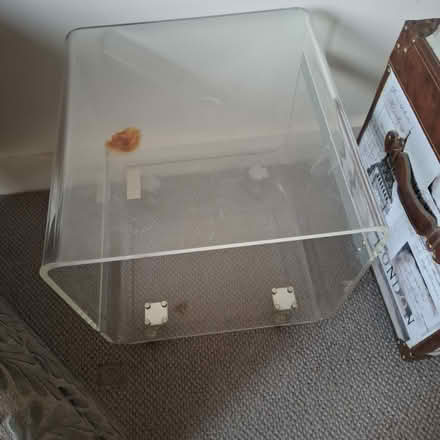 Photo of free Clear acrylic small table on wheels (SE6) #1