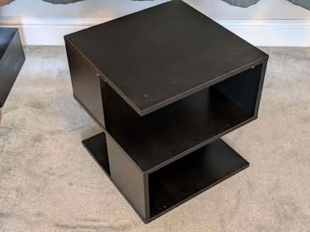 Photo of free Square 2 Tier Wood Coffee Side Table Storage Shelf Black (Bedwell SG1) #1