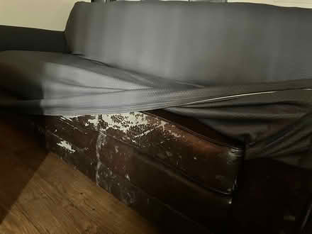 Photo of free Bonded leather couch with cover (East Pensacola Heights) #2