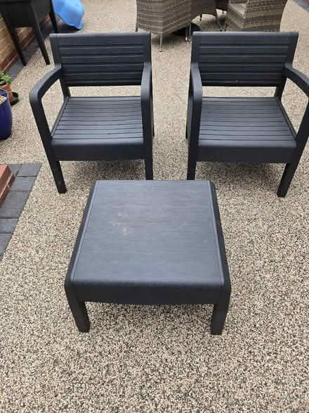 Photo of free Plastic garden chairs and table (Shifnal TF11) #1