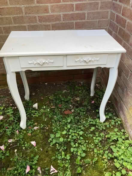 Photo of free Small White Dressing Table with Mirror & Bedside Cabinet. (St James, South Elmham IP19) #2