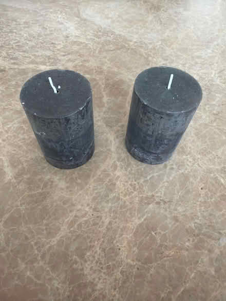Photo of free 2 x black pillar candles (SG18) #1