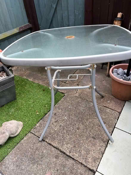 Photo of free Square glass top garden table (Chiswick W4) #1