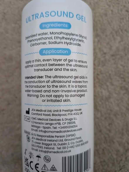 Photo of free Sonoskin Ultrasound Gel (RG4) #2
