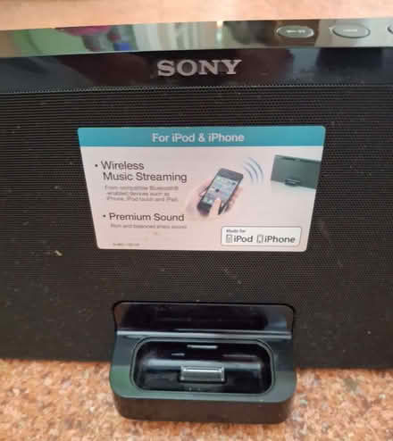 Photo of free Sony Personal Audio Docking System (West Malvern CP WR14) #3