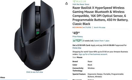 Photo of free Razer Basilisk X Gaming Mouse (Los Altos) #1