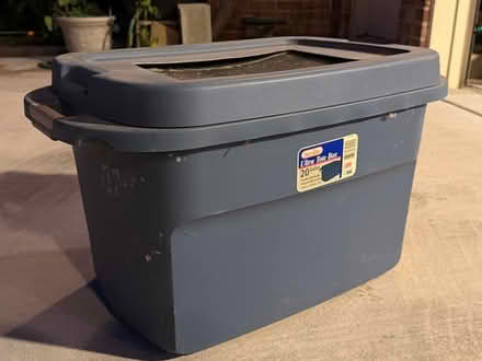 Photo of free 20 gallon Plastic Ultra Tote Box (Darien - near 75th x Cass Ave.) #1