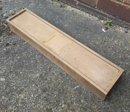 Photo of free Long wooden box with sliding lid (Central Letchworth) #1