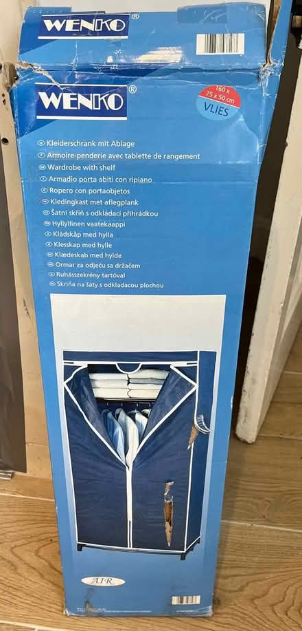 Photo of free Collapsible wardrobe with shelf (Bassingbourn SG8) #1