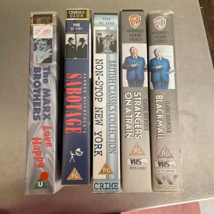 Photo of free 5 VHS video tape Hitchcock and other films (East Law DH8) #1