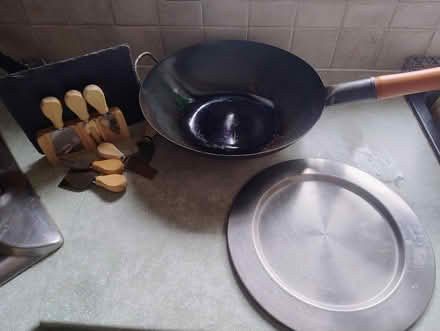 Photo of free Cheese board, wok, silver platter (Milborne Port) #2