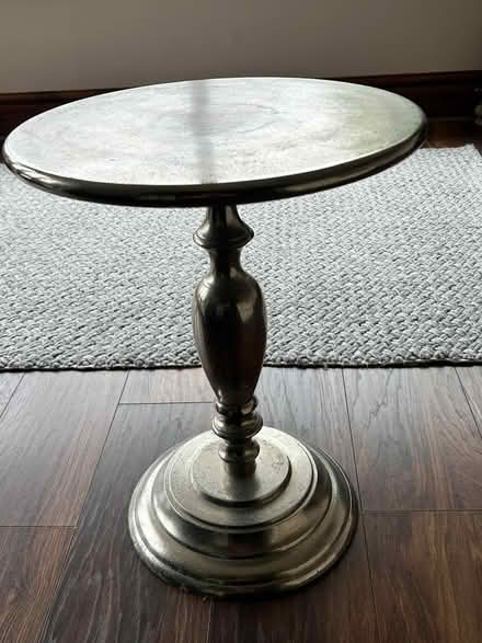 Photo of free Silve Effect Metal Side Table (Lightwood ST3) #2