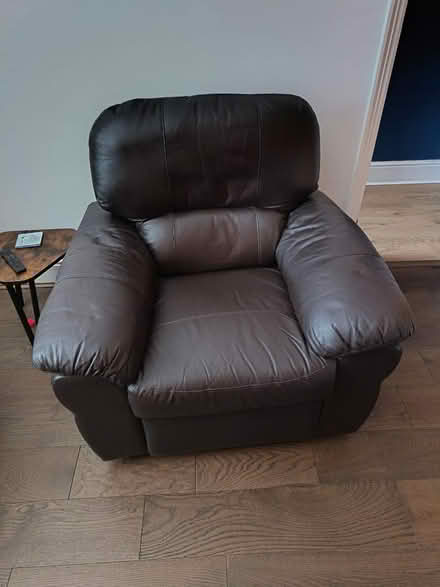Photo of free Brown leather 2 seater and armchair (Shaw Heath SK3) #4