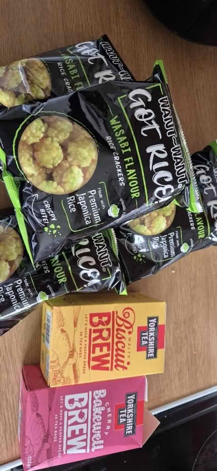 Photo of free Flavoured Tea& wasabi rice crackers (BA12) #1