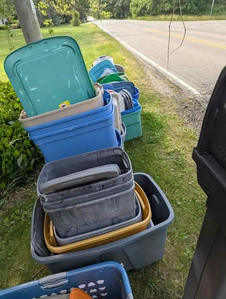 Photo of free Plastic bins and lids (4506 Vetteldon Road Hartland) #2
