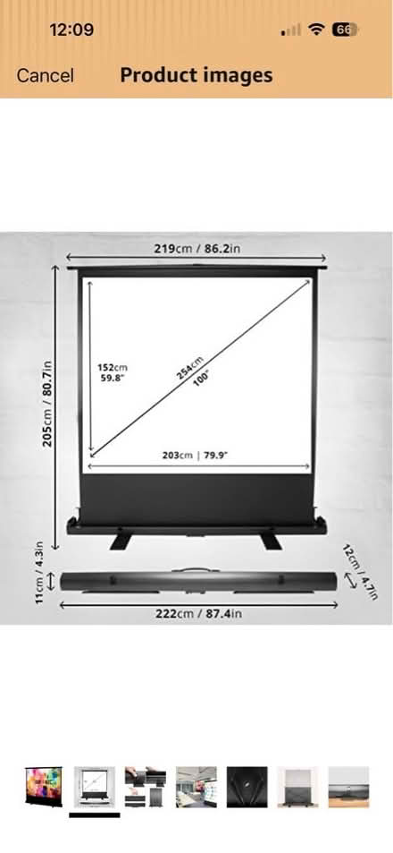 Photo of free Pull-up projector screen (Worlds End SW10) #3
