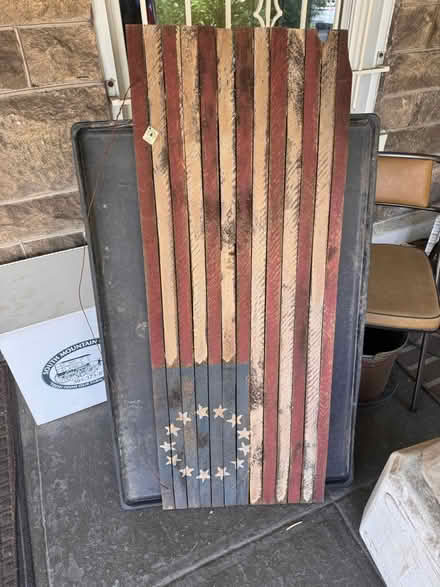 Photo of free Painted wood flag (Langdon (20018)) #1