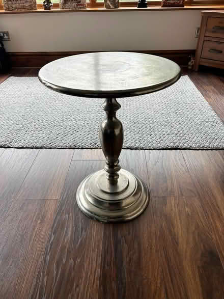 Photo of free Silve Effect Metal Side Table (Lightwood ST3) #1