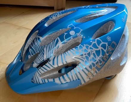 Photo of free Two child cycle helmets - pink and blue (Barkham RG41) #2