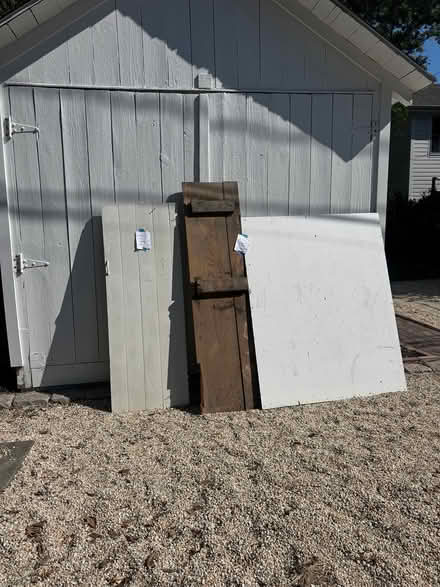 Photo of free Old wooden shed doors and plywood (St. Michaels) #1