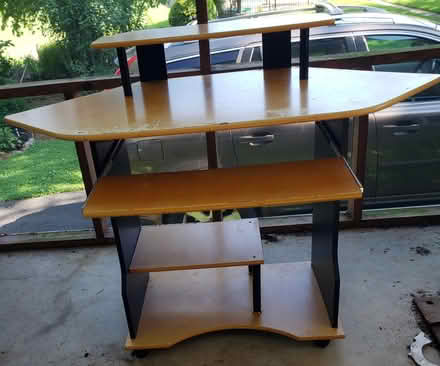 Photo of free Desk w/Keyboard Tray shelf Wheeled (Clarksburg) #1