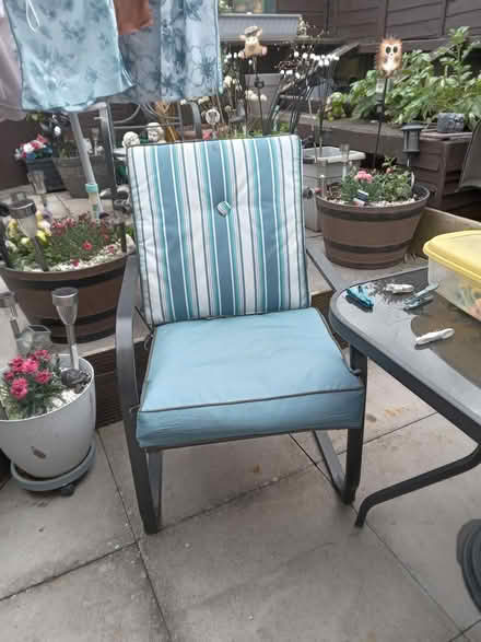Photo of free Garden chairs with cushions (Letchworth SG6 1FZ) #2