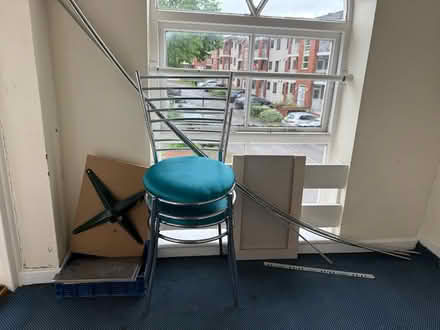 Photo of free Blue chairs and Xmas tree stand (Girlington BD8) #1