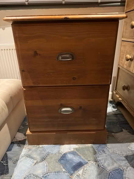 Photo of free vintage wood filing cabinet (Ringwood BH24) #1
