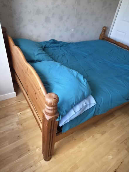 Photo of free Pine wooden double bed frame (BS15) #4