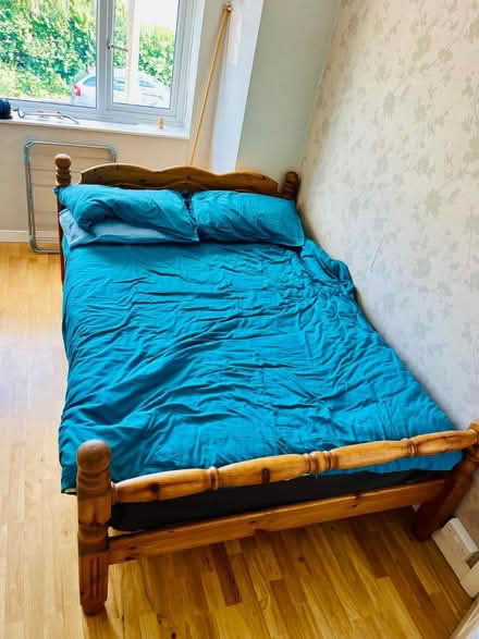 Photo of free Pine wooden double bed frame (BS15) #2