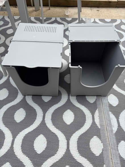 Photo of free 2 large cat litter trays with lids (Burgess Hill RH15) #1