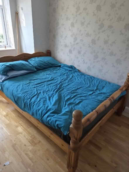 Photo of free Pine wooden double bed frame (BS15) #3