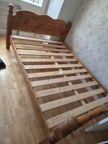 Photo of free Pine wooden double bed frame (BS15) #1