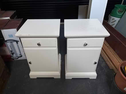 Photo of free Two white bedside tables (Little Whelnetham) #1