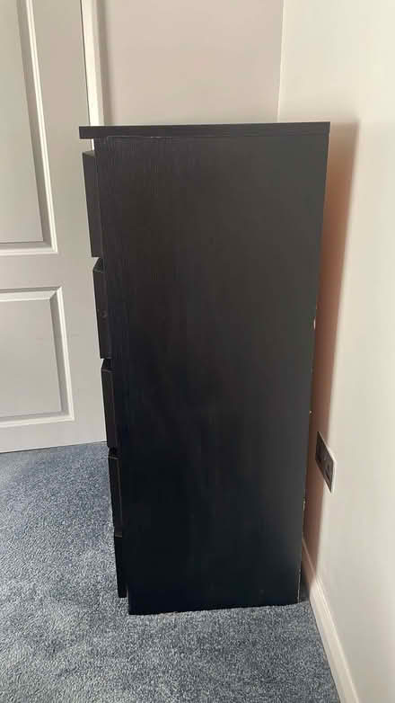 Photo of free Black wooden chest of drawers and dressing table (Roundswell EX31) #1