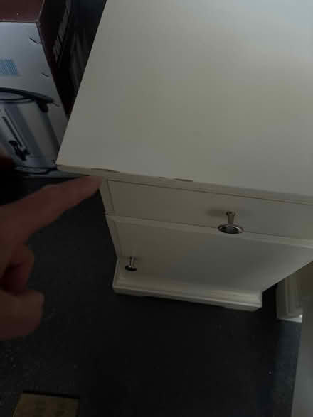 Photo of free Two white bedside tables (Little Whelnetham) #4