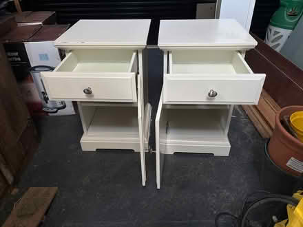 Photo of free Two white bedside tables (Little Whelnetham) #3