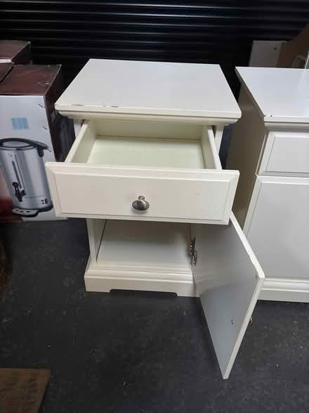 Photo of free Two white bedside tables (Little Whelnetham) #2