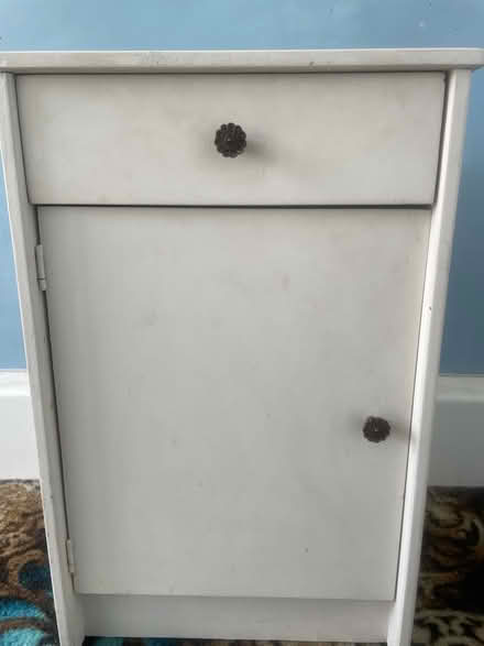 Photo of free Solid Wood White Bedside Table / Cupboard (Clapham Junction SW11) #1