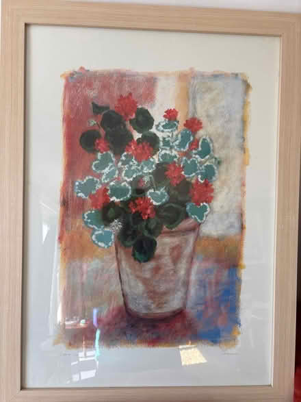 Photo of free Two large framed flower prints (Tilekiln TN38) #2