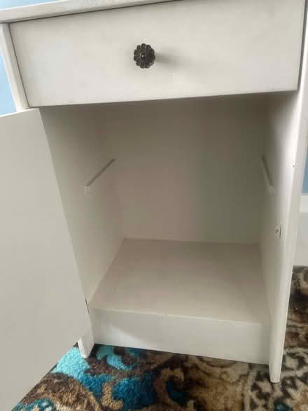 Photo of free Solid Wood White Bedside Table / Cupboard (Clapham Junction SW11) #2
