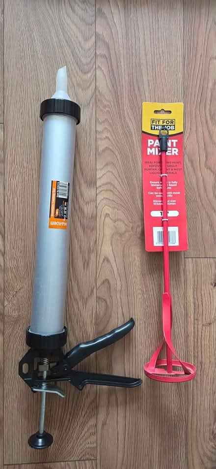 Photo of free Caulking gun and paint mixer (Tooting Bec, SW17) #1