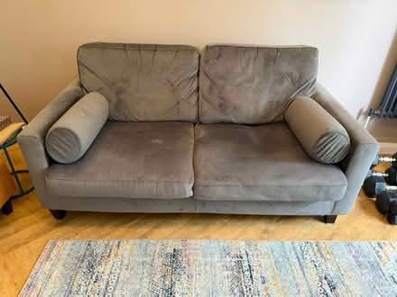 Photo of free Grey velvet sofa (Heaton Mersey, SK4) #1