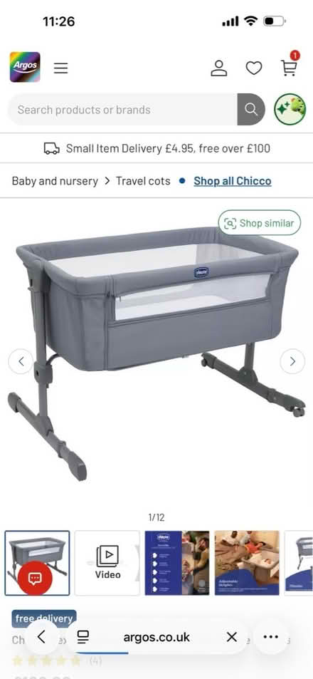 Photo of free Chicco Next2Me Bedside Crib (Croydon) #1
