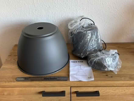 Photo of free 2 Large IKEA metal lamp shades, new (Ruddington) #1