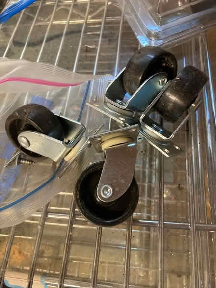 Photo of free Ext cords, casters, hoses, shelf (Lake City) #4