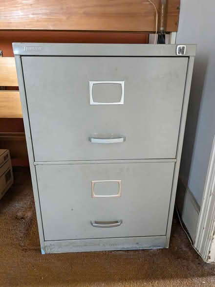 Photo of free Two drawer metal filing cabinet (North Finchley) #1