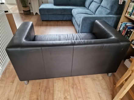 Photo of free Black leather effect sofa (Two Dales DE4) #2