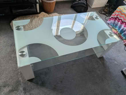 Photo of free Large glass and wooden coffee table (Cawston CV22) #3